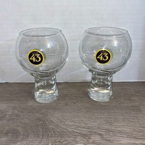 Pair of Licor 43 Cuarenta Y Tres Swirl Highball Cocktail Glasses 10 oz